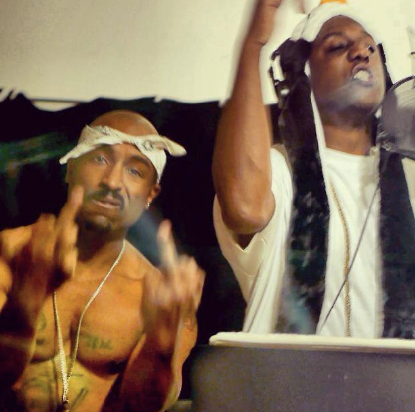 Josh Harraway as Tupac with Blackie Sack