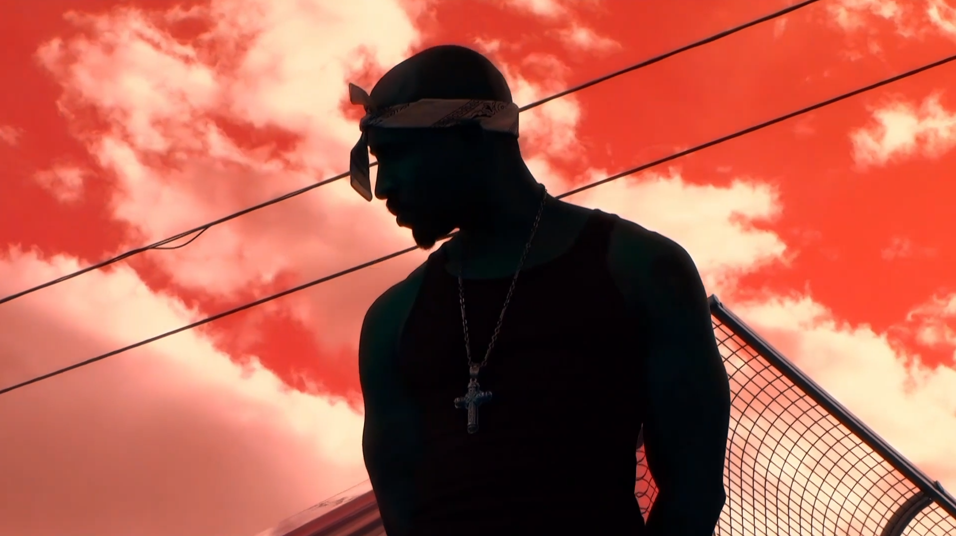 Josh Harraway in a stylized Tupac silhouette image